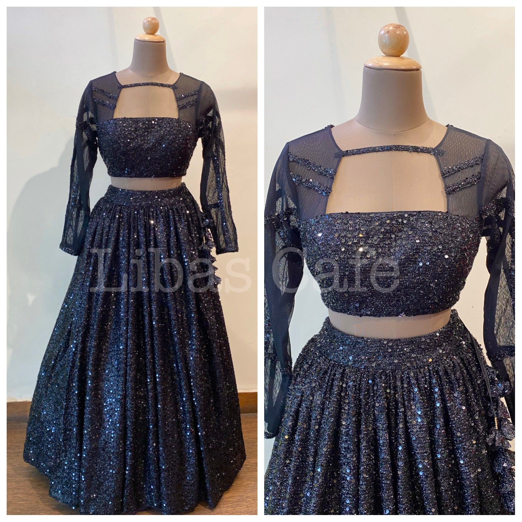 Black Sequin Lehenga